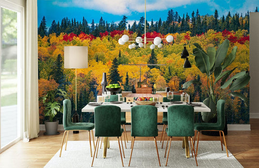 Forêt en Automne Papier Peint Mural - Le meilleur Papier peint panoramique Sur mesure