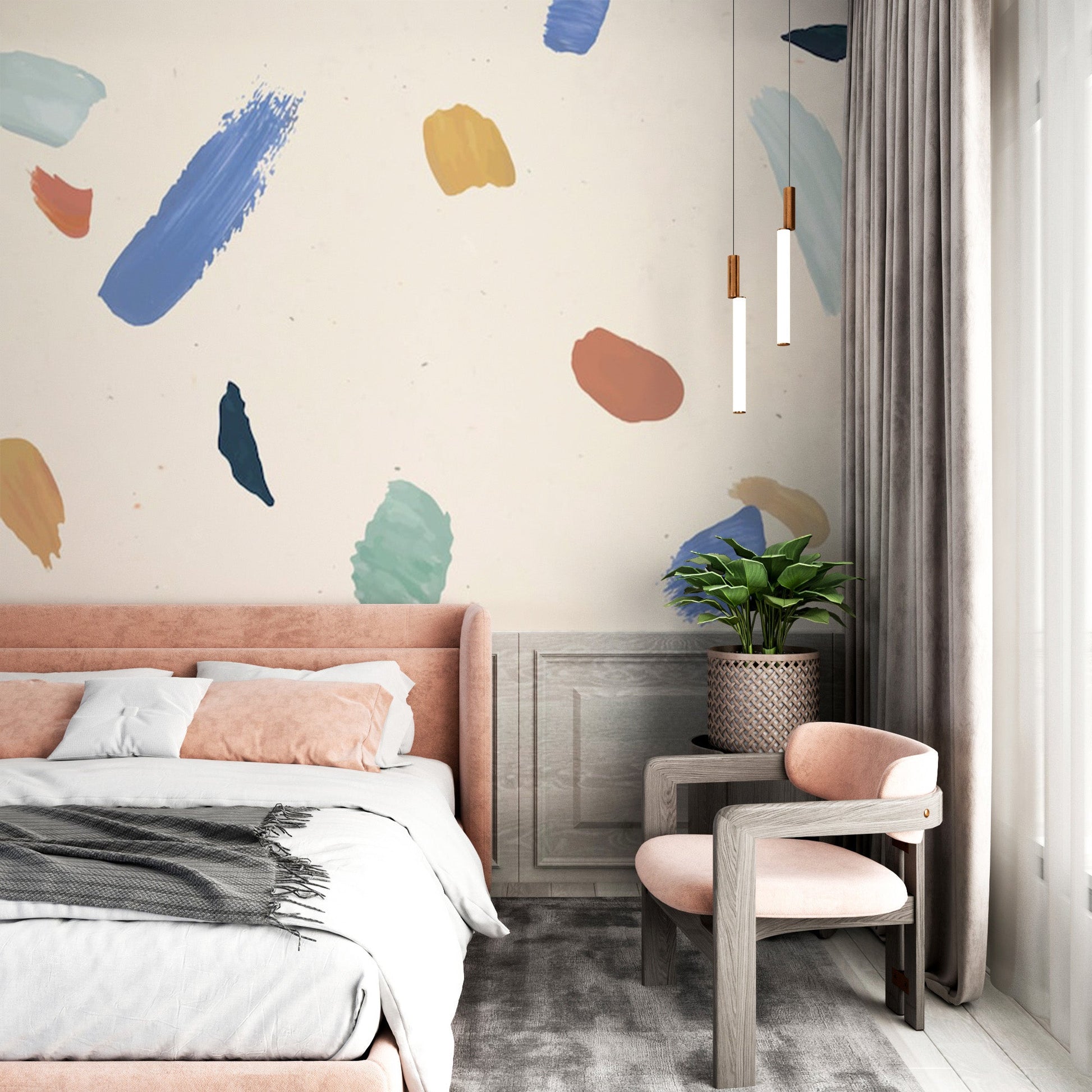 Frissons d’Art: Papier Peint Motif Pinceaux Colorés - Le meilleur Papier peint panoramique Sur mesure