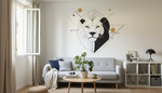 Lion Noir et Blanc Touche Géométrique Élégance Murale - Vignette | Mr Papier Peint