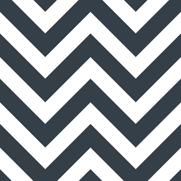 Tissu chevron bleu marine et blanc, papier peint panoramique vintage zigzag