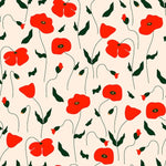 Motif avec des fleurs de pavot rouge et coquelicot - Vignette | Mr Papier Peint