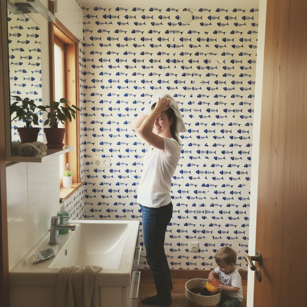 Papier peint Motif d’os de poisson sur fond beige, revêtement mural moderne