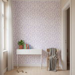 Revêtement mural fond blanc lavande pour chambre d’enfant raffinée - Vignette | Mr Papier Peint