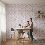 Revêtement mural fond blanc lavande pour chambre d’enfant raffinée - Vignette | Mr Papier Peint