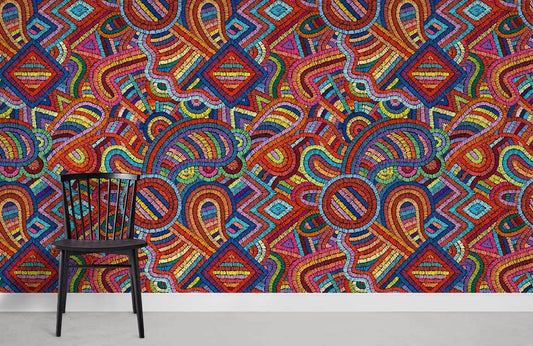 Motifs de broderie en papier peint mural - Le meilleur Papier peint panoramique Sur mesure