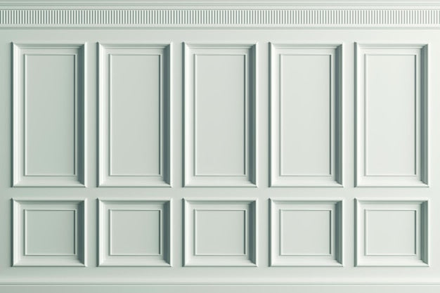 Mur classique en moulure baroque grise claire avec couronne décorative