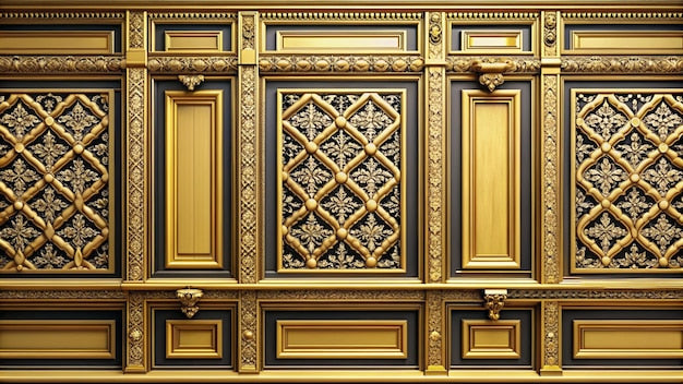 Moulures classiques en or avec motifs floraux et treillis, pour scènes d’intérieur