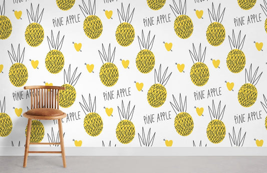 Murale de Croquis d’Ananas - Le meilleur Papier peint panoramique Sur mesure
