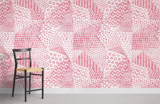 Murale de papier peint à broderie rose - Le meilleur Papier peint panoramique Sur mesure