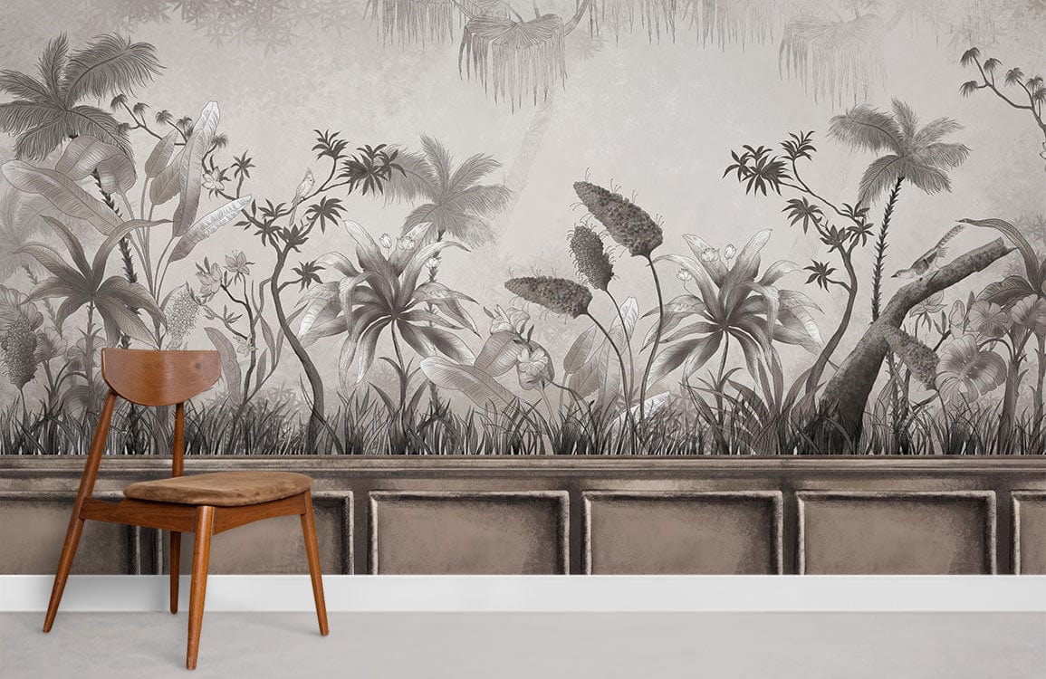 Murale de papier peint à motifs de plantes qui bougent. - Le meilleur Papier peint panoramique Sur mesure