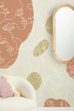 Papier peint panoramique blocs colorés Visages et formes en harmonie - Vignette | Mr Papier Peint