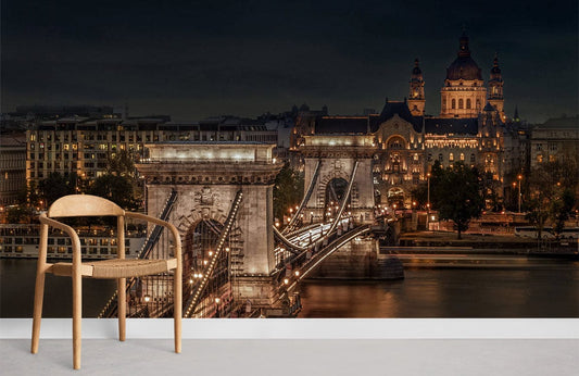 Murale de Papier Peint du Pont de Budapest - Le meilleur Papier peint panoramique Sur mesure