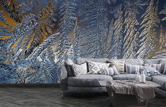Murale de papier peint Feuilles de Cristal - Le meilleur Papier peint panoramique Sur mesure
