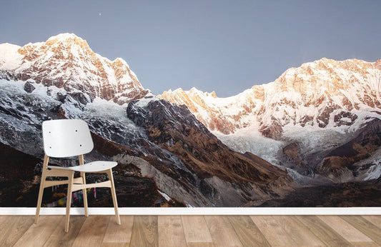 Murale de papier peint de magnifique montagne enneigée - Le meilleur Papier peint panoramique Sur mesure