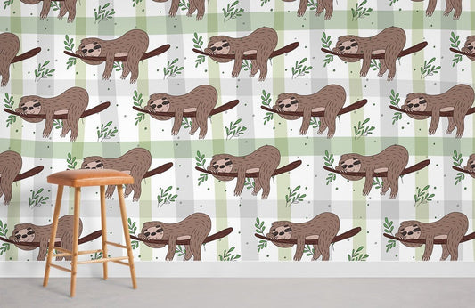 Murale de papier peint paresseux dormant - Le meilleur Papier peint panoramique Sur mesure