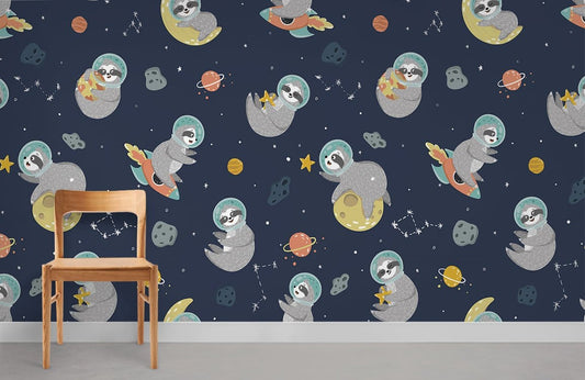 Murale de papier peint «Paresseux de l’espace» - Le meilleur Papier peint panoramique Sur mesure