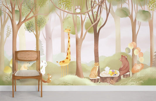 Murale de papier peint Pique-nique en forêt II - Le meilleur Papier peint panoramique Sur mesure