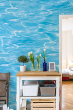 Papier peint vagues bleu ciel sérénité océanique au salon - Vignette | Mr Papier Peint