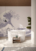 Papier peint vagues bleu pastel sérénité murale pour intérieur élégant - Vignette | Mr Papier Peint