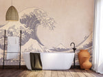 Papier peint vagues bleu pastel sérénité murale pour intérieur élégant - Vignette | Mr Papier Peint