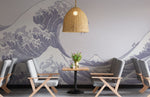 Papier peint vagues bleu pastel sérénité murale pour intérieur élégant - Vignette | Mr Papier Peint