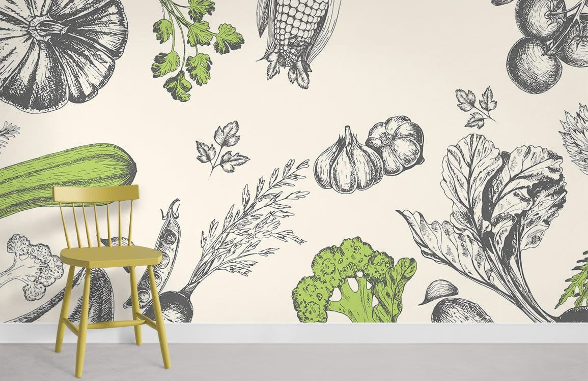 Murale de papier peint Végétarien - Le meilleur Papier peint panoramique Sur mesure