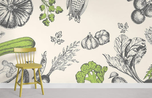 Murale de papier peint Végétarien - Le meilleur Papier peint panoramique Sur mesure