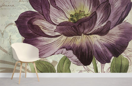 Murale de Papier Peint Vintage Violet - Le meilleur Papier peint panoramique Sur mesure