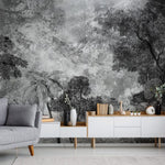 Murale de paysage forestier monochrome - Vignette | Mr Papier Peint