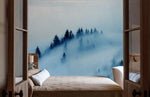 Papier peint panoramique Pins et Brouillard dense Beauté mystérieuse - Vignette | Mr Papier Peint