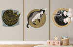 Murale de Trois Chats en Papier Peint - Vignette | Mr Papier Peint