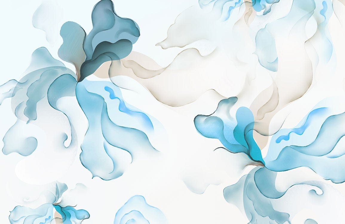 Murale décorative d’art bleu - Le meilleur Papier peint panoramique Sur mesure