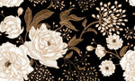 Papier peint floral noir éclat doré jardin secret en fleurs - Vignette | Mr Papier Peint