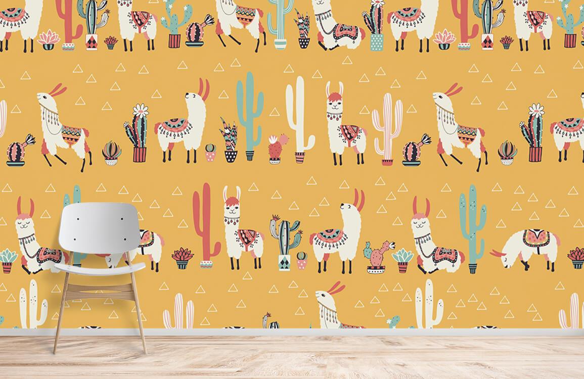 Murale exotique de tapisserie d’alpaga - Le meilleur Papier peint panoramique Sur mesure