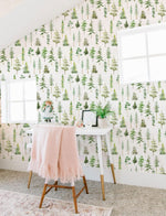 Murale mini forêt aquarelle sérénité et nature pour vos murs - Vignette | Mr Papier Peint