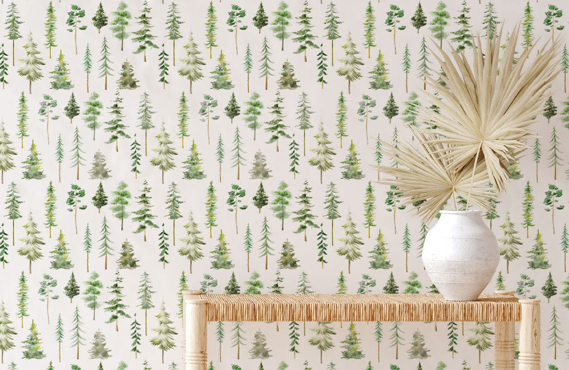 Vase en céramique blanc avec feuilles de palmier séchées pour murale mini forêt