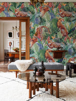 Papier peint panoramique forêt guépard pour décoration personnalisée sauvage - Vignette | Mr Papier Peint