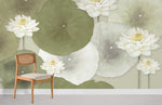 Murale style pastel vert de lotus - Vignette | Mr Papier Peint