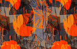 Murale textile orange en papier peint - Vignette | Mr Papier Peint