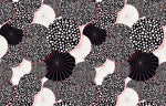 Papier peint artistique parapluie noir blanc rose ambiance unique - Vignette | Mr Papier Peint
