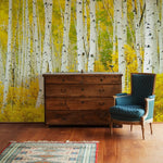 Papier peint panoramique Bouleaux dorés pour une décoration personnalisée - Vignette | Mr Papier Peint