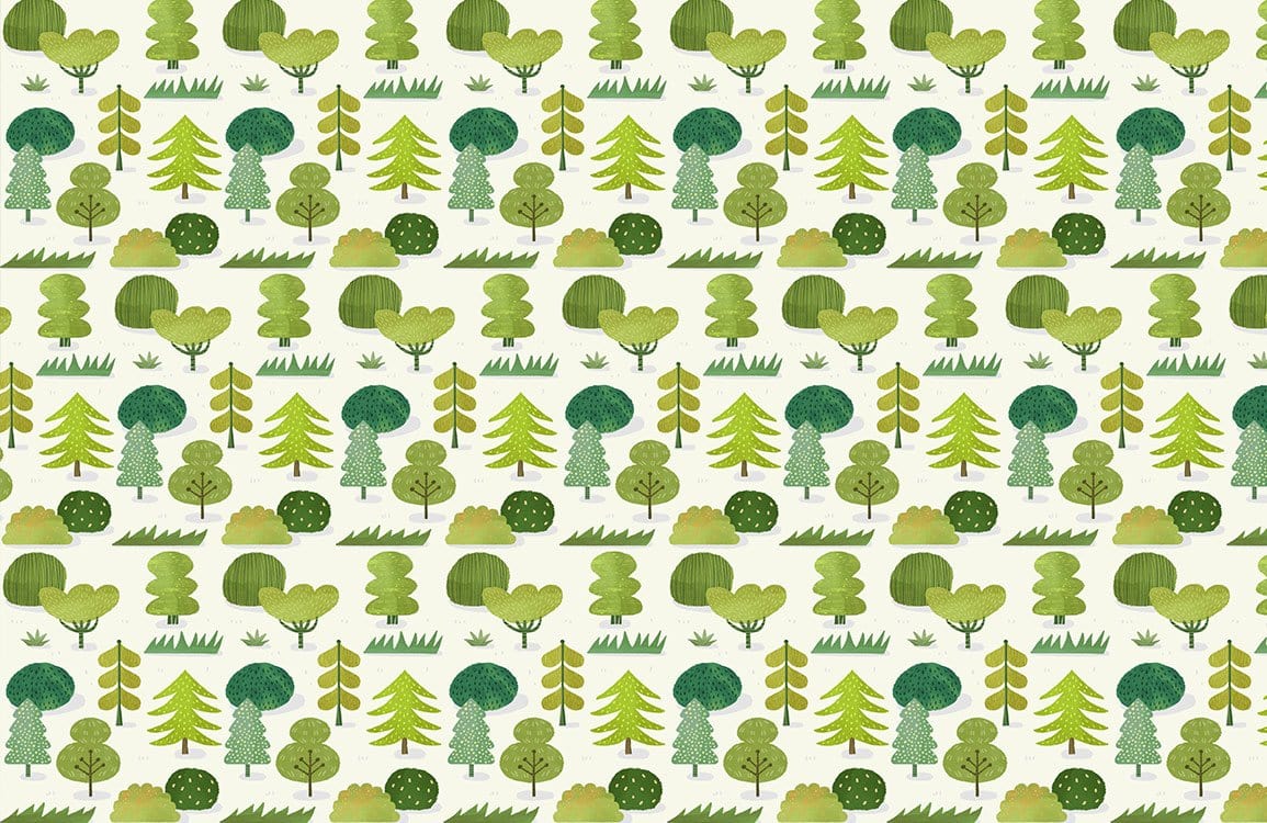 Papier Peint avec motif de petits arbres. - Le meilleur Papier peint panoramique Sur mesure