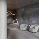 Papier peint carte du monde vintage aux animaux exotiques et teintes crème - Vignette | Mr Papier Peint