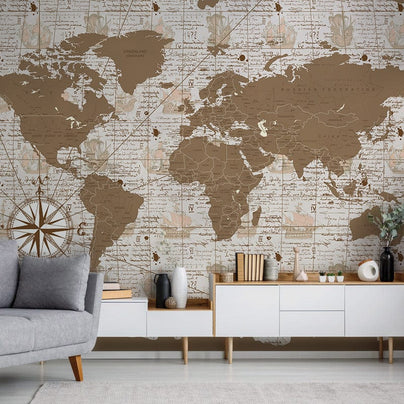 Papier Peint Adhésif 3D – Carte Du Monde – Auto-adhésif, Mural, Pour Toute Pièce – Neuf