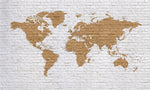 Papier peint de carte du monde sur mur de briques - Vignette | Mr Papier Peint