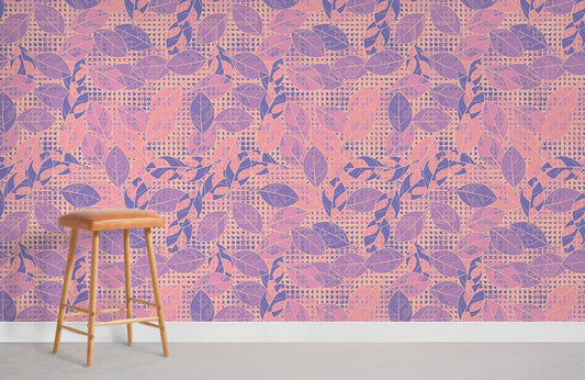 Papier peint de feuilles violettes en mural - Le meilleur Papier peint panoramique Sur mesure