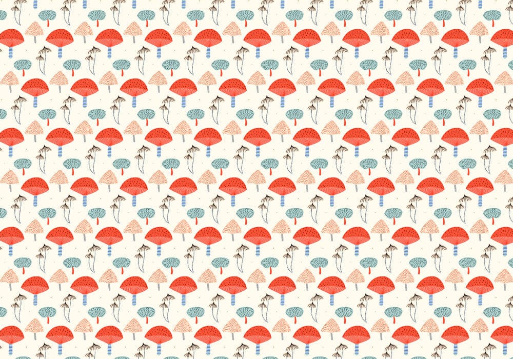 Motif répétitif de charmants petits champignons rouges pour papier peint charmants petits