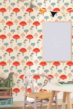 Mur enchanté aux charmants petits champignons rouges - Vignette | Mr Papier Peint