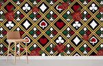 Papier peint décoratif motif roses et poker - Vignette | Mr Papier Peint