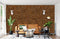 Papier peint dense à motif léopard en mural dans un salon avec papier peint panoramique